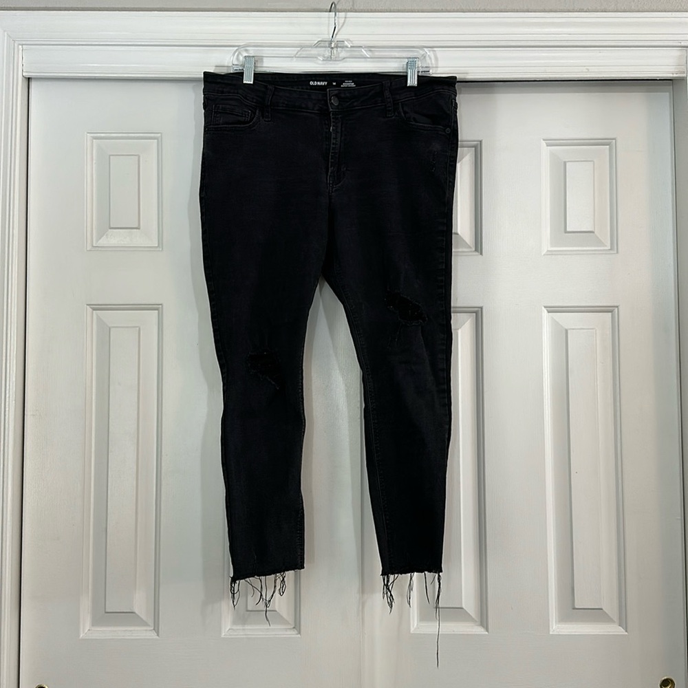 Distressed black jeans